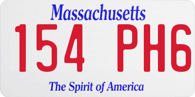 MA license plate 154PH6