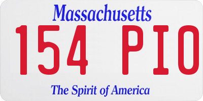 MA license plate 154PI0