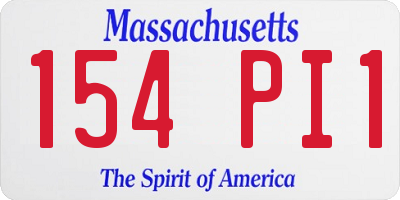 MA license plate 154PI1