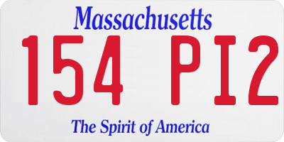MA license plate 154PI2