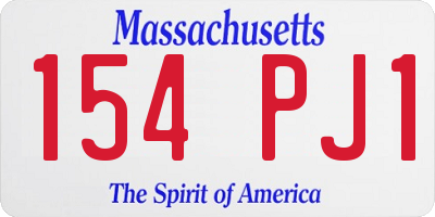 MA license plate 154PJ1