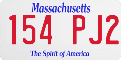 MA license plate 154PJ2