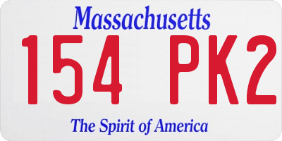 MA license plate 154PK2