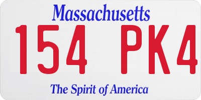 MA license plate 154PK4