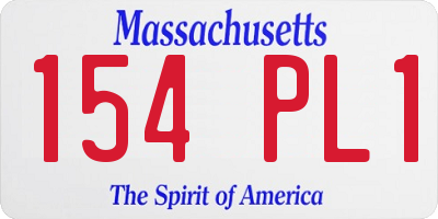 MA license plate 154PL1