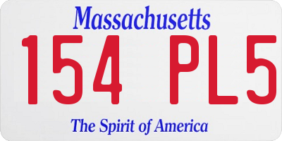 MA license plate 154PL5