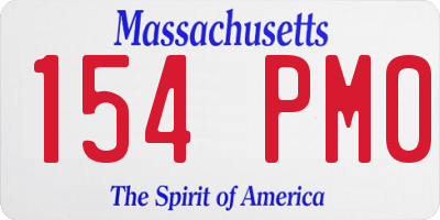 MA license plate 154PM0