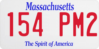 MA license plate 154PM2