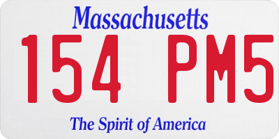 MA license plate 154PM5