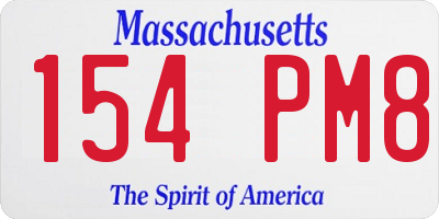 MA license plate 154PM8