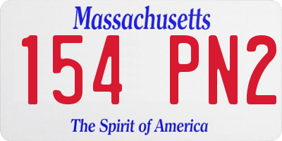 MA license plate 154PN2