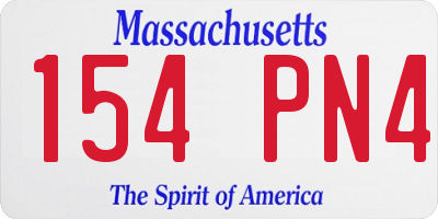MA license plate 154PN4