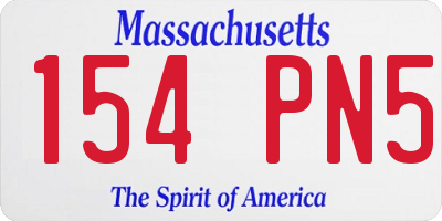 MA license plate 154PN5