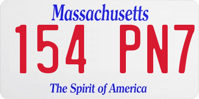 MA license plate 154PN7