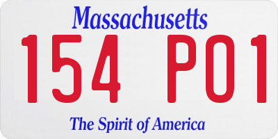 MA license plate 154PO1