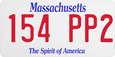 MA license plate 154PP2