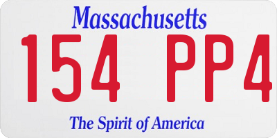 MA license plate 154PP4