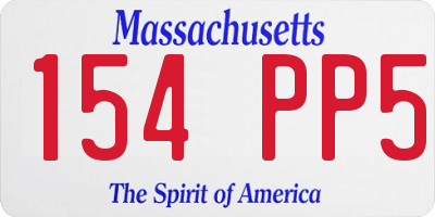 MA license plate 154PP5