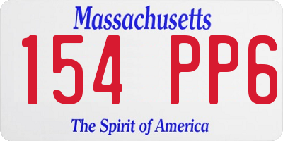 MA license plate 154PP6