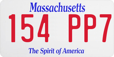 MA license plate 154PP7