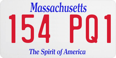MA license plate 154PQ1