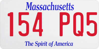 MA license plate 154PQ5