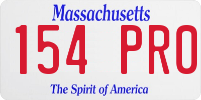 MA license plate 154PR0
