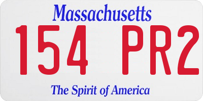 MA license plate 154PR2