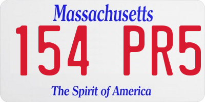 MA license plate 154PR5