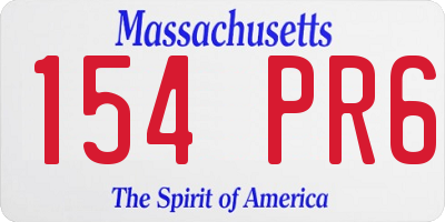 MA license plate 154PR6