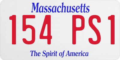 MA license plate 154PS1