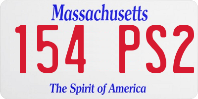 MA license plate 154PS2