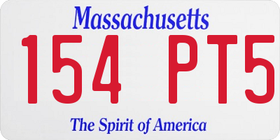 MA license plate 154PT5