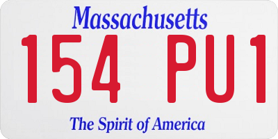 MA license plate 154PU1