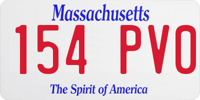 MA license plate 154PV0
