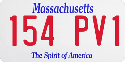 MA license plate 154PV1