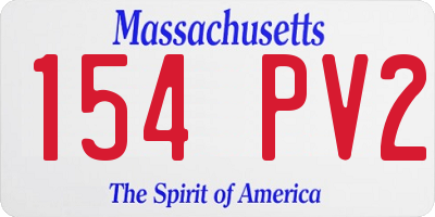 MA license plate 154PV2