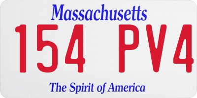 MA license plate 154PV4
