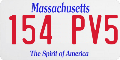 MA license plate 154PV5