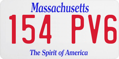 MA license plate 154PV6