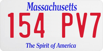 MA license plate 154PV7