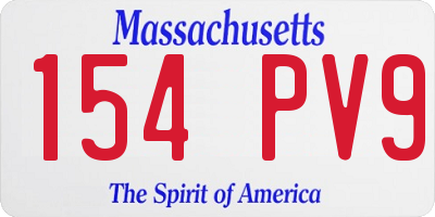 MA license plate 154PV9