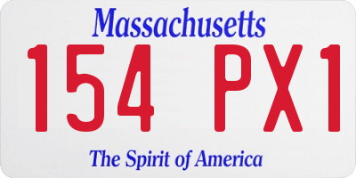 MA license plate 154PX1