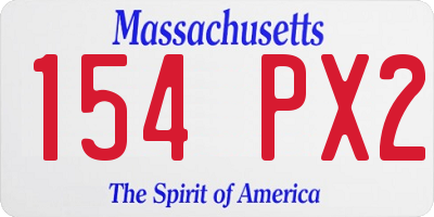 MA license plate 154PX2