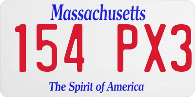 MA license plate 154PX3
