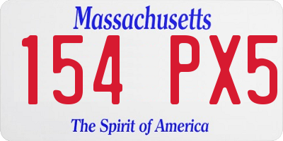 MA license plate 154PX5
