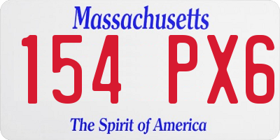 MA license plate 154PX6