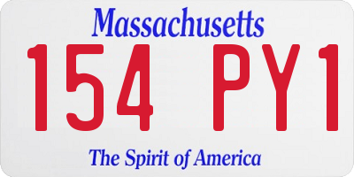 MA license plate 154PY1