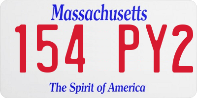 MA license plate 154PY2