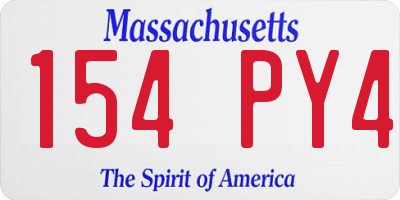 MA license plate 154PY4
